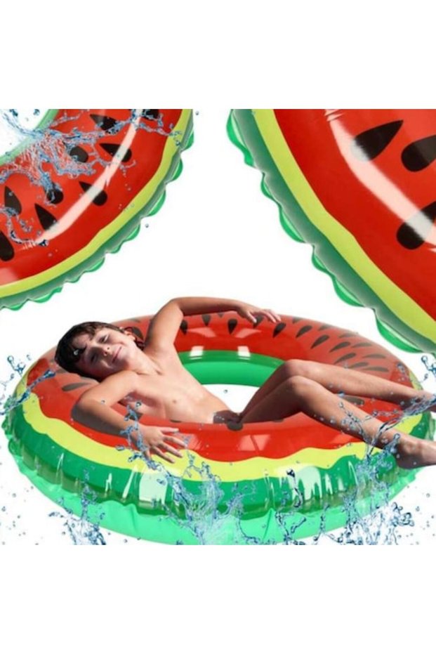 swim ring, watermelon design 80 cm, red