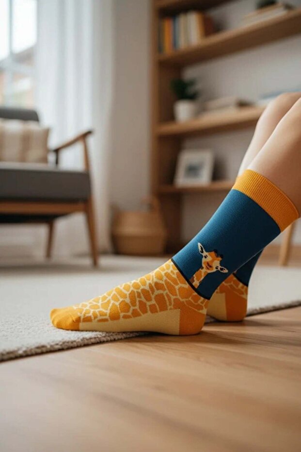 Giraffe Patterned Socks (Suitable for Size 36-44)