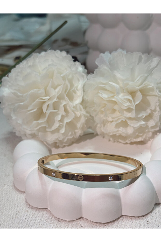 gold taşlı model bileklik - 1