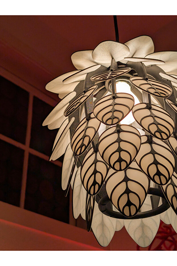 Yaprak Desenli Lotus Sarkıt Avize - Modern Dekoratif Avize - Salon & Oturma Odası - 4