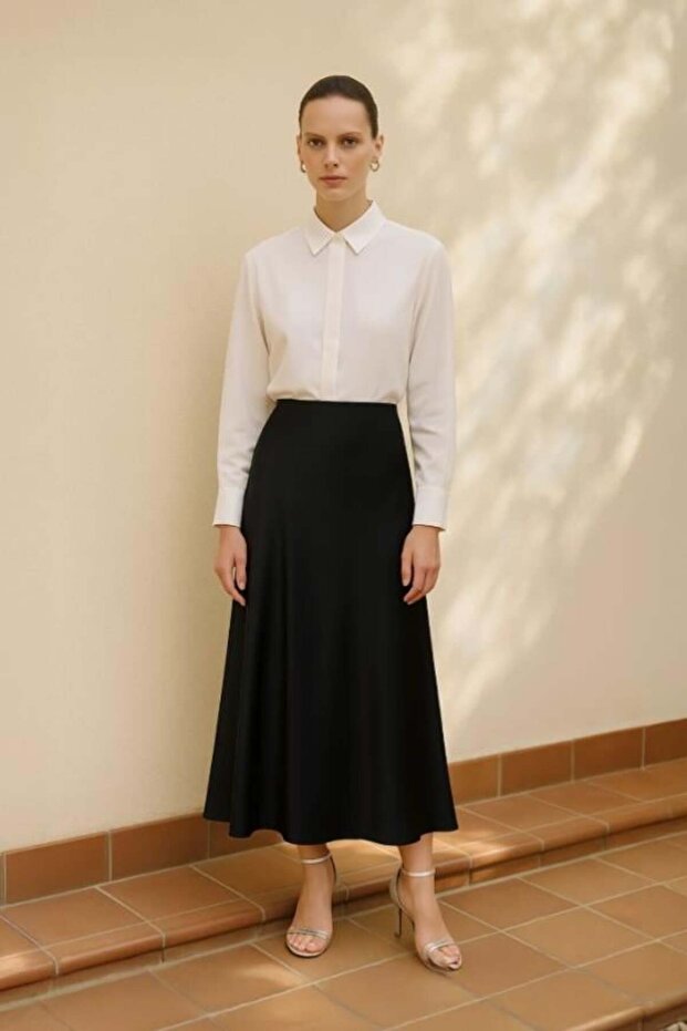 Basic Saten Etek Siyah - 2