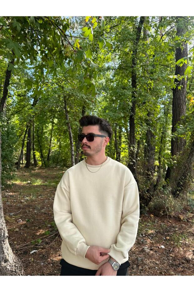 سويت شيرت رجالي قصة فضفاضة ذو ياقة دائرية أساسي - 2