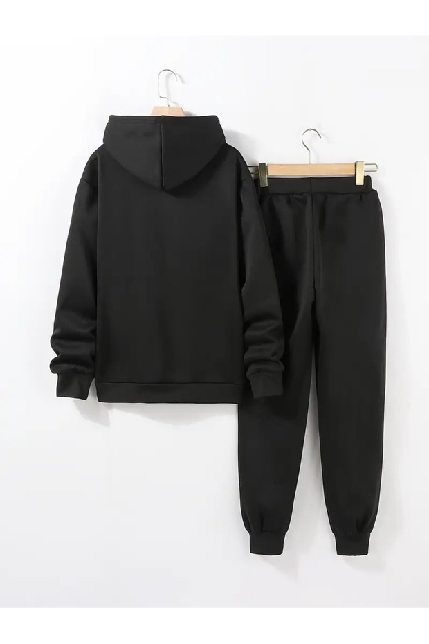 Unisex  Printed Hooded Oversized Bottom-Top Set Jogger Cotton Tracksuit Set - 2