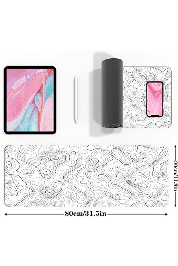 لوحة ماوس للألعاب ذات تصميم طبوغرافي - 3