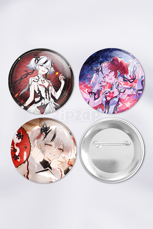 Camellya Wuthering Waves Gacha Bag Ornament Badge Pin Button Badge Set (3 Pcs)