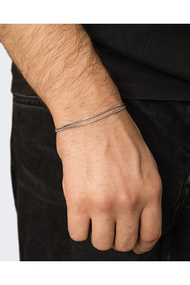 SQUARE CHAIN ​​BRACELET (SILVER) - 2
