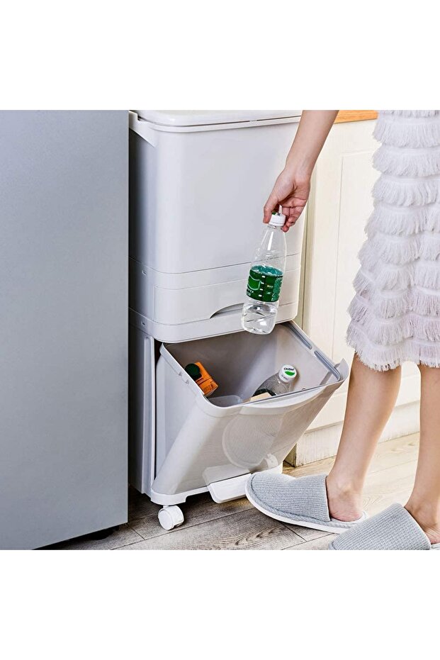 Kosz pojemnik odpady do segregacji 42L biały Nardan - 4