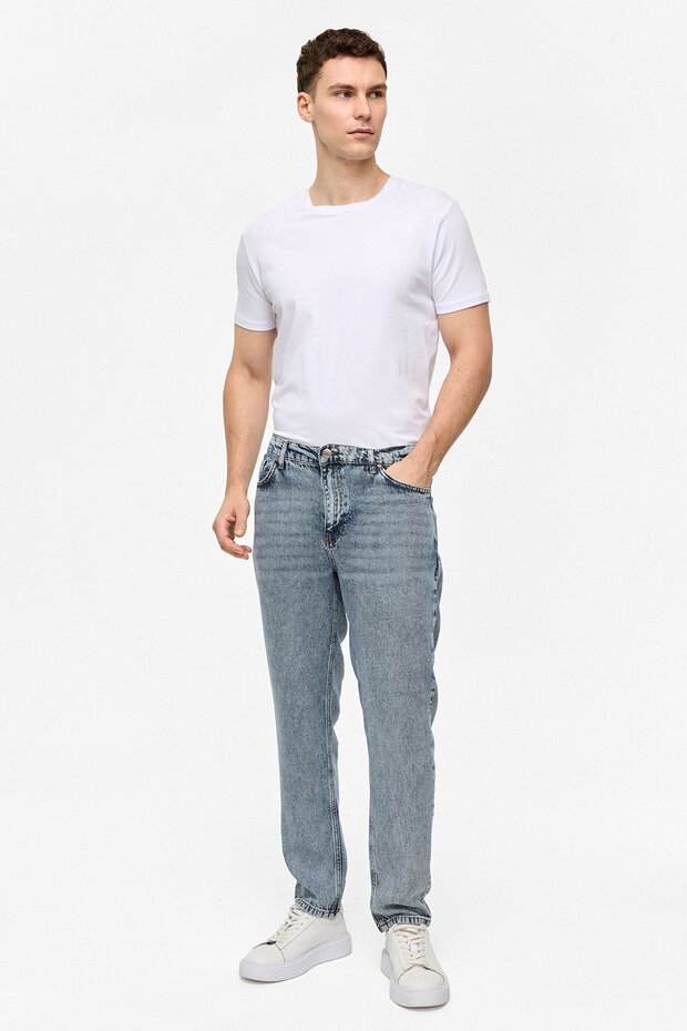 Blue Smart Fit Denim Pants
