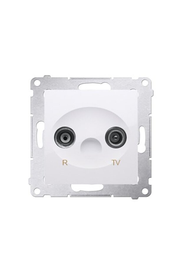 RTV terminal socket, separated, 1 dB attenuation, white, Simon54 - 1