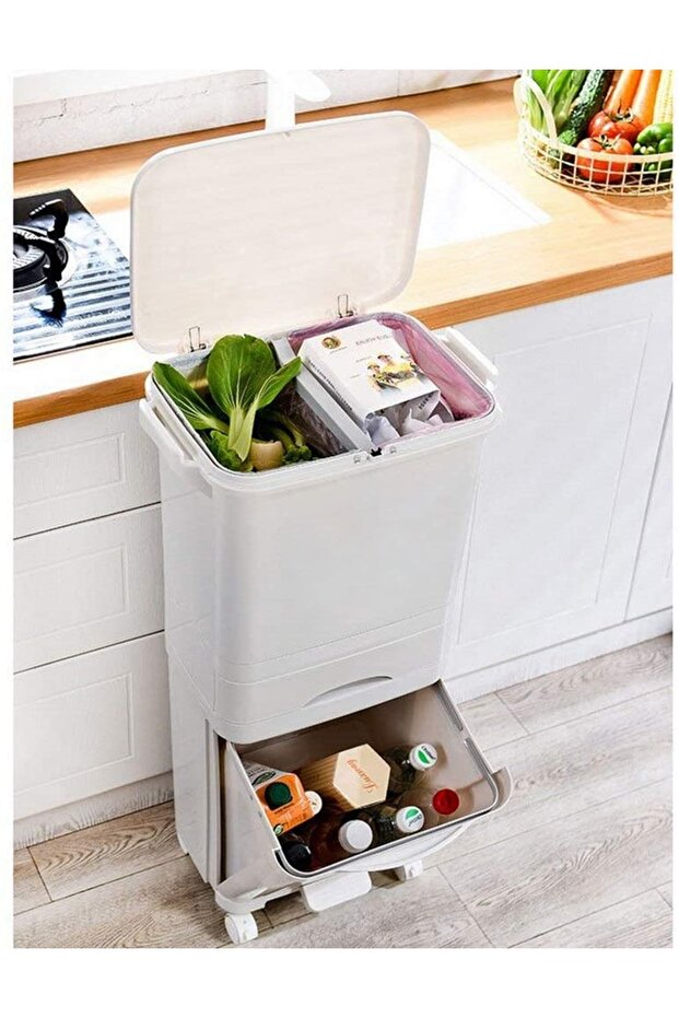 Kosz pojemnik odpady do segregacji 42L biały Nardan - 12