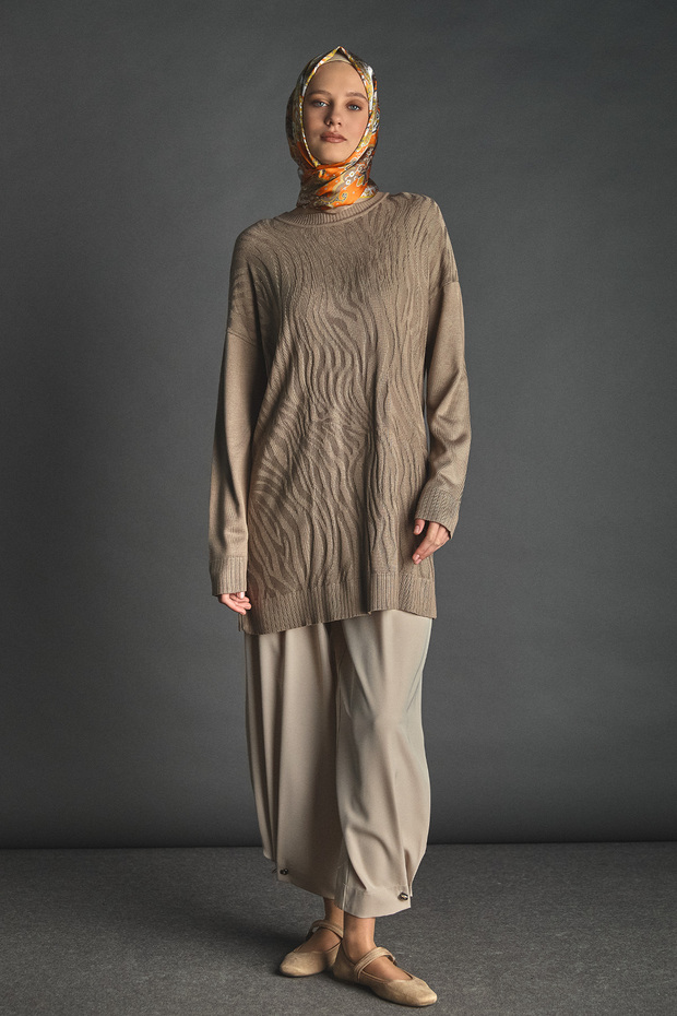 Zebra Desenli Triko Tunik - 2