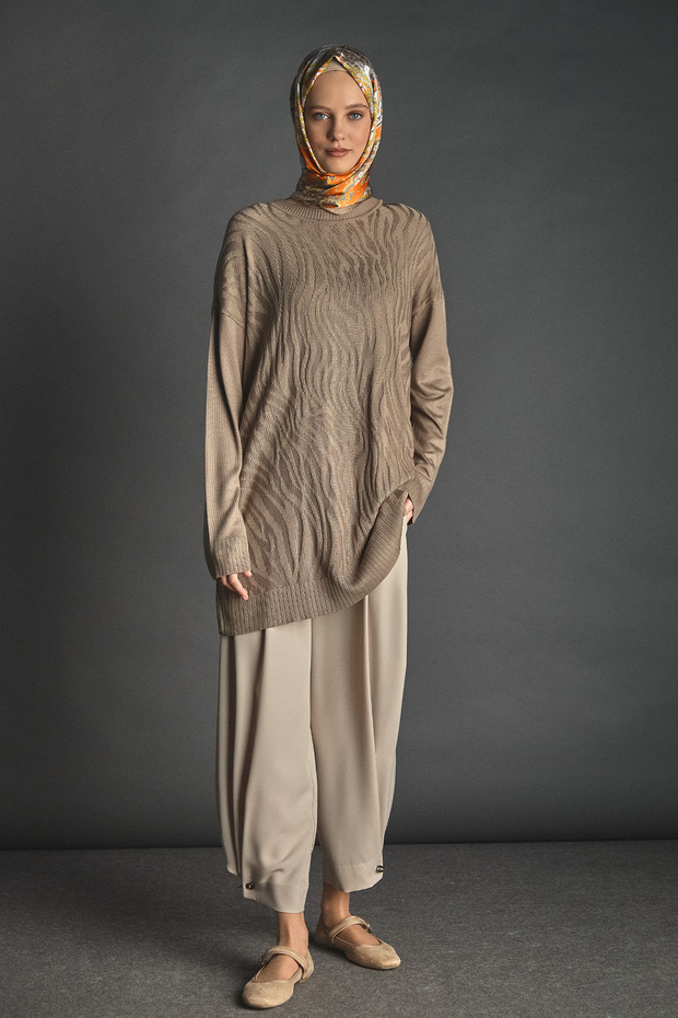 Zebra Desenli Triko Tunik - 1