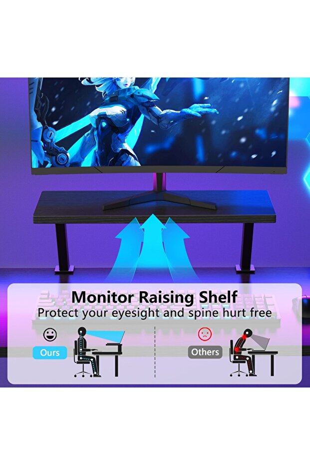 L Shaped Gaming Table, Large Computer Desk, Office Desk with Anti Scratch Waterproof Surface - 7