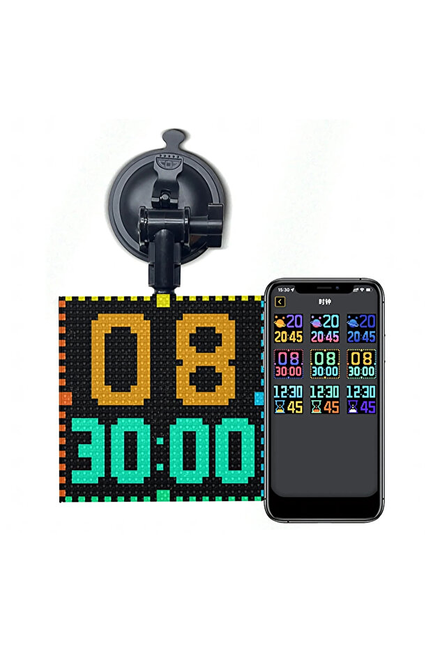 Car RGB LED digital display, text and symbol display, app control, USB, 13.1x12.8 cm - 12