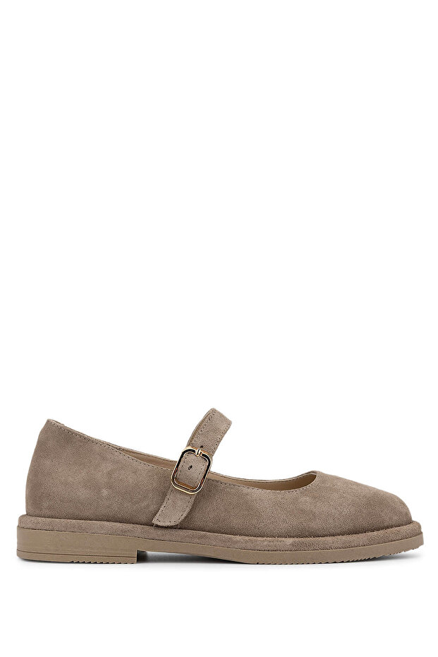 Women's Genuine Leather Beige Suede Casual Shoes