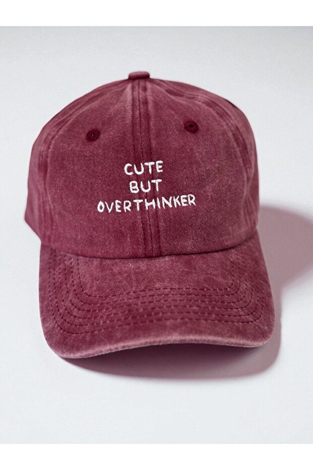 sapkamania Cute But Overthinker Yıkamalı Kep