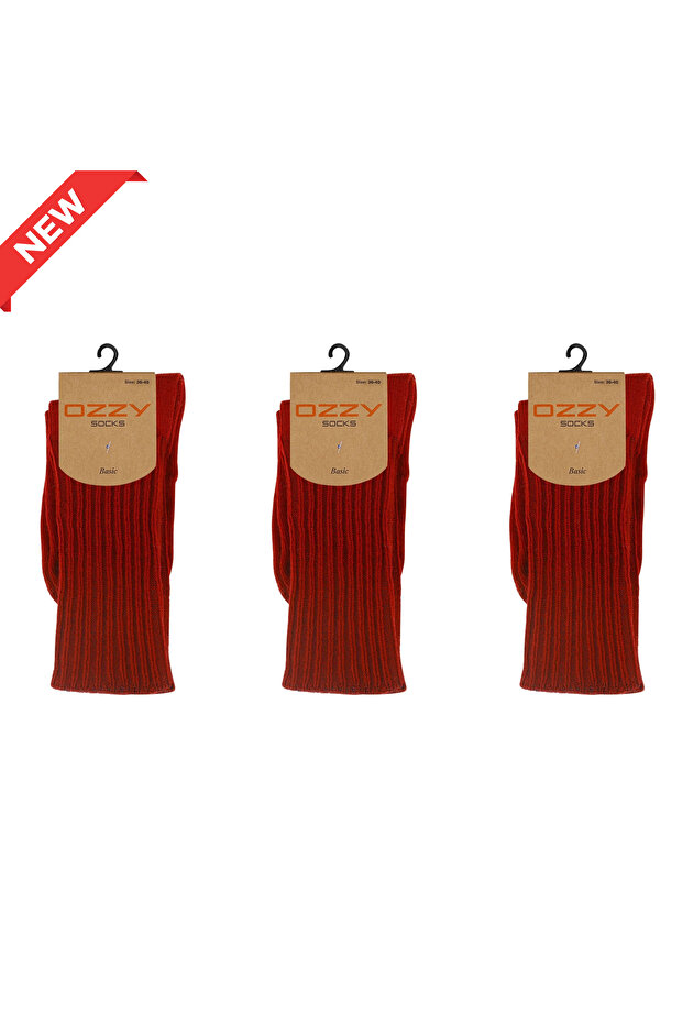 3-Piece Winter Women's Wool Sleeping Socks Soft Touch Bord Color Heat Retaining Socks
