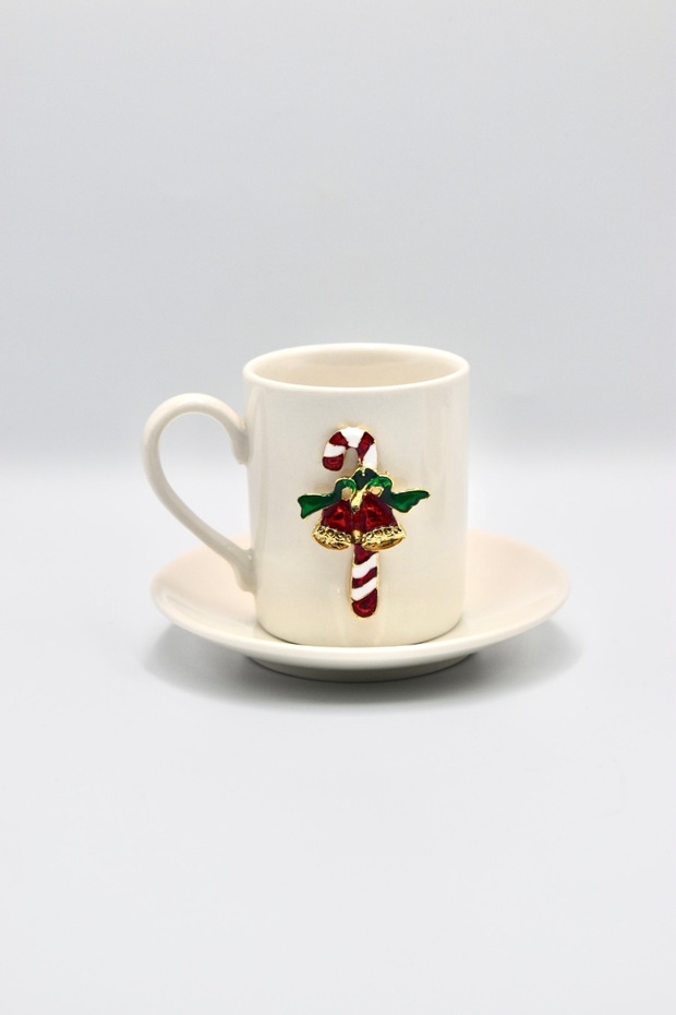 New Year's Baston Detailed New Year's Porcelain Cup Set - for 2 People
