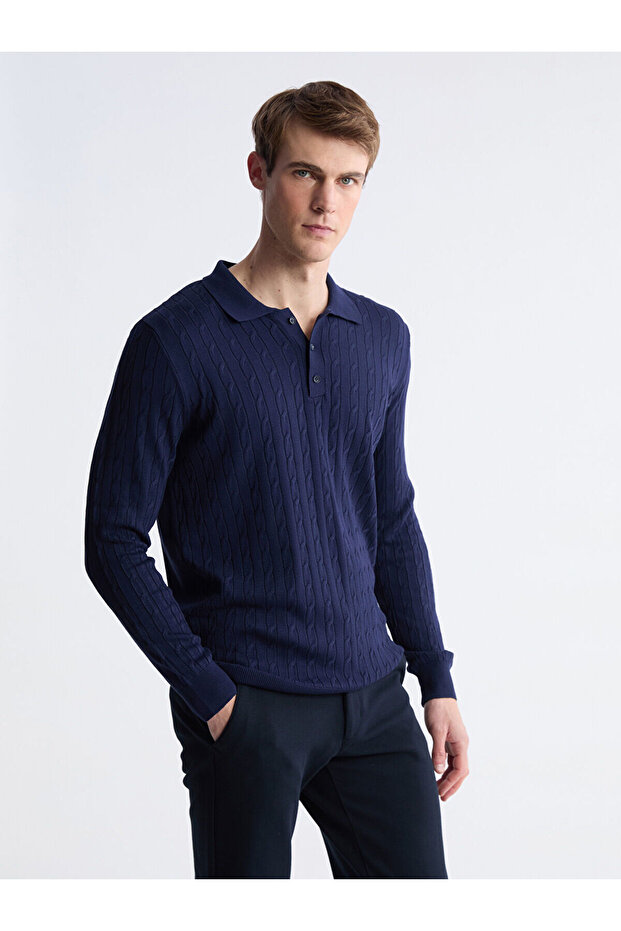 Polo Neck Men's Knitwear Sweater