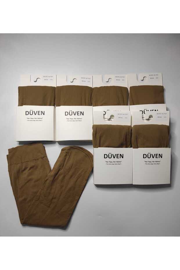 6 Pairs of Matte Textured 40 Den Medium Thick Mus Bronze Knee-Length Trouser Socks