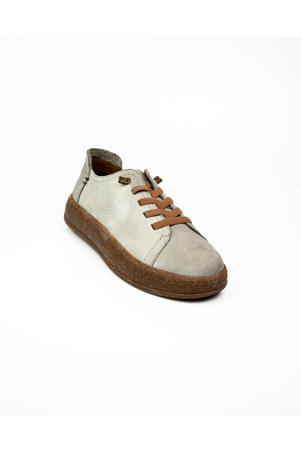 605 Gray Nubuck Leather Casual Women's Shoes