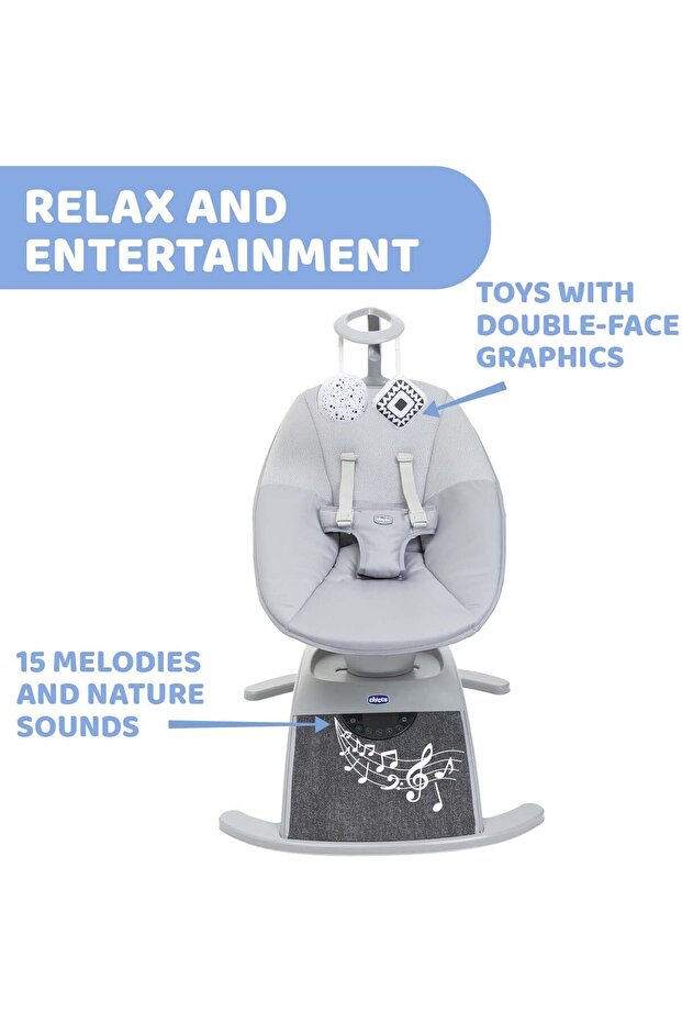 أرجوحة موجة مريحة 0-9 كجم، سيلفر سبرينج - 4