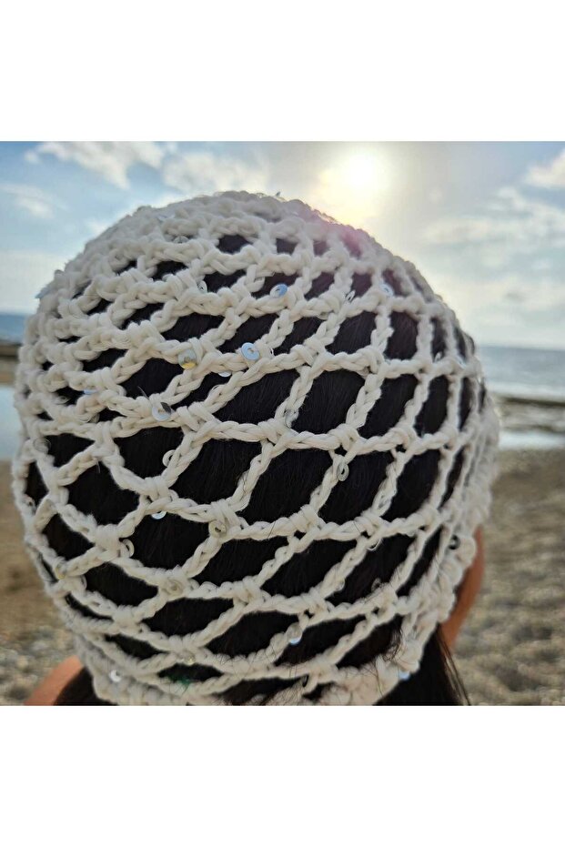 Beyaz Sedefli Pullu File Bere - 3