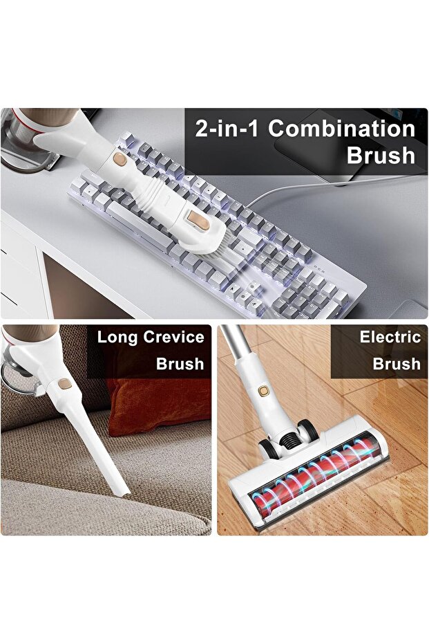 Cordless Vacuum Cleaner, 30Kpa Suction, Up to 60 Mins Runtime, LED Touch Screen - 5