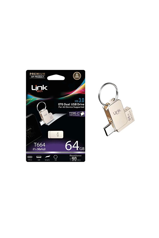 64Gb USB Memory - T664 Metal Otg Usb3.1 64 Gb Flash Memory - Otg USB Memory