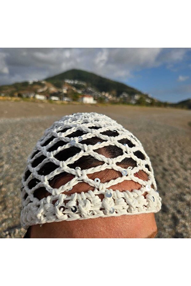 Beyaz Sedefli Pullu File Bere - 5