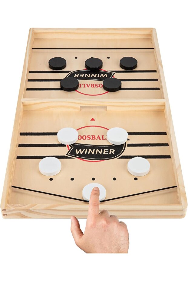 Large Sling Puck Game, Foosball Winner Board Game, Wooden Hockey Table Game