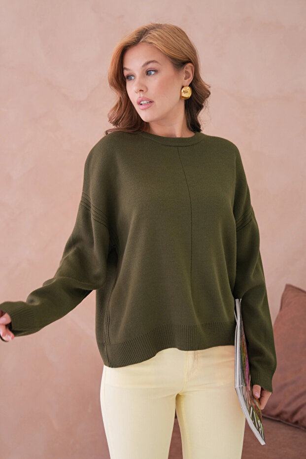 Kadı Bisiklet Yak Lace-Like Knit Oversized Knitwear Sweater