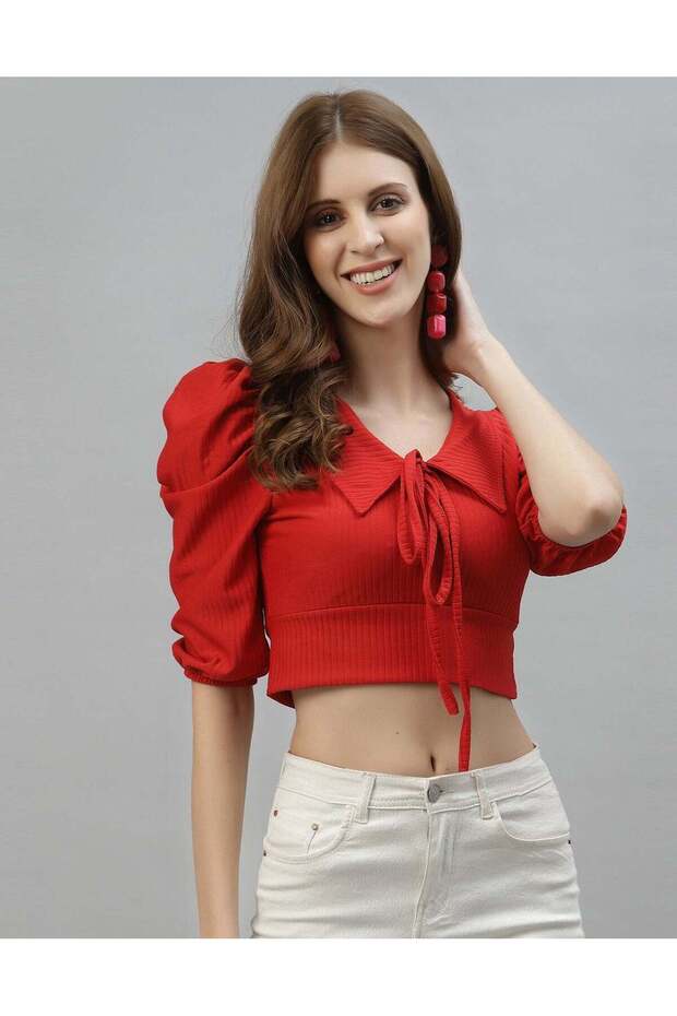 بلوزة برباط أحمر - 4