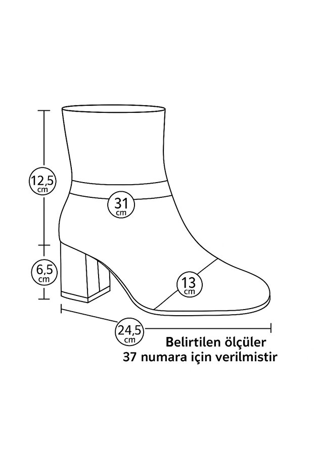 Kadın Acı Kahve Vicky Topuklu Rustik Deri Bot 6,5CM BYNDRSL2406 - 7