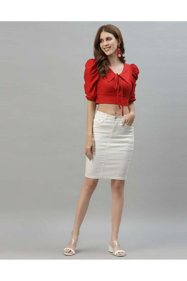 بلوزة برباط أحمر - 3