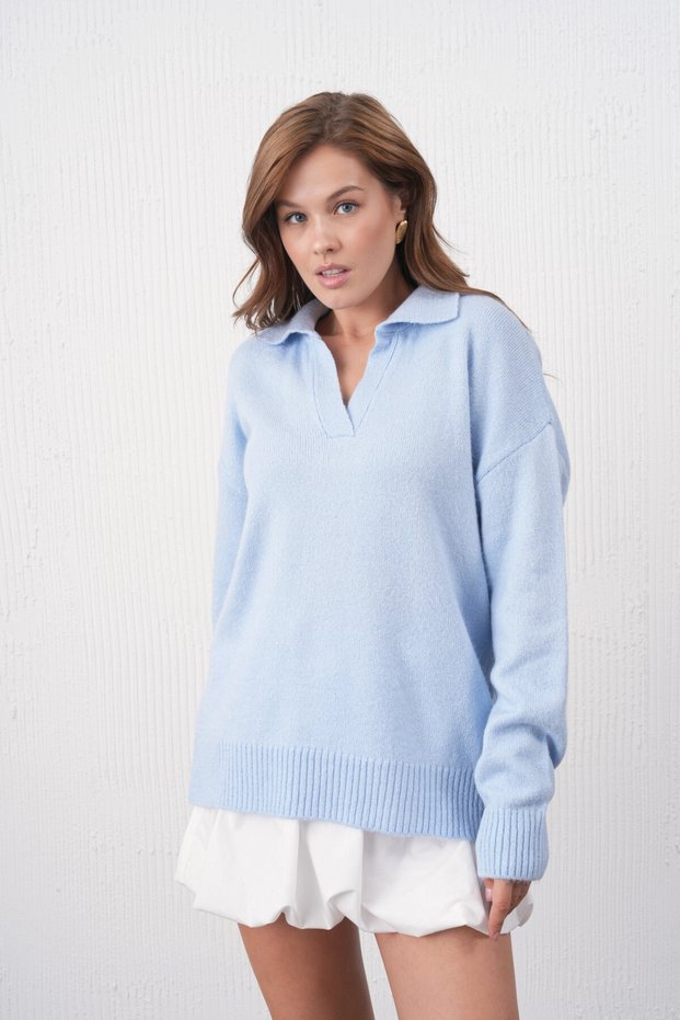 Women's Polo Neck Oversize Knitwear Sweater