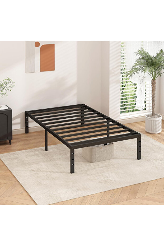 Bed Frame Metal Platform Bed Frame Mattress Foundation with Steel Slat Support No Box Spring - 7