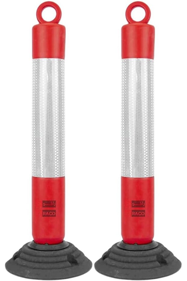 Traffic Delineator Post Red, 76 cm - Flexible Parking Bollard, Pack of 2