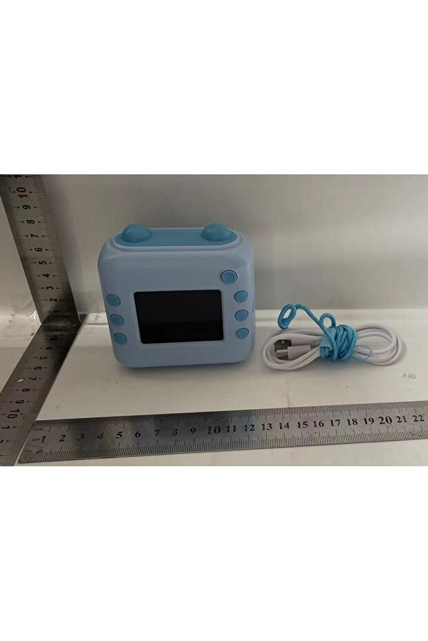 Kids Instant Camera with Print Function, USB-C & Bluetooth, App Print, Ears Model, Blue - 3