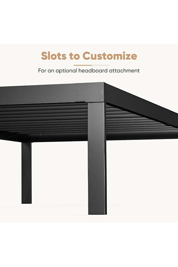 Bed Frame Metal Platform Bed Frame Mattress Foundation with Steel Slat Support No Box Spring - 3