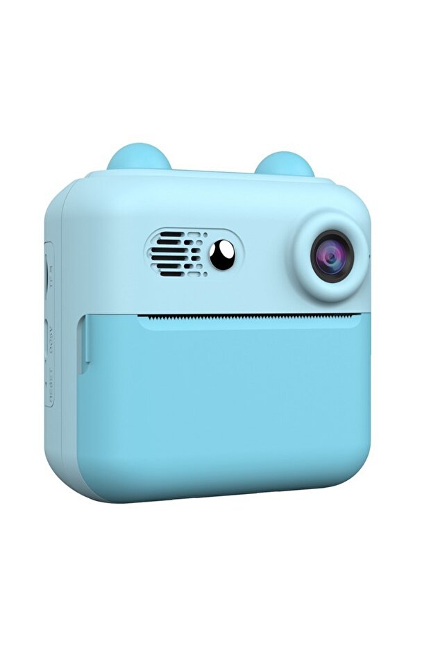 Kids Instant Camera with Print Function, USB-C & Bluetooth, App Print, Ears Model, Blue - 2