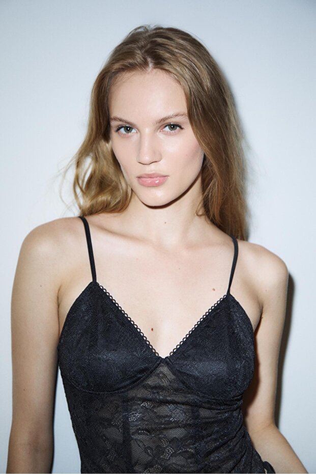 Dantel askılı body - 4