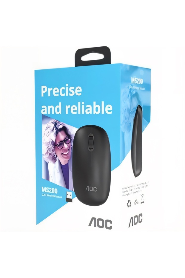 MS200 Wireless Mouse – 1200 DPI, Sessiz, 3 Tuşlu, Tak Çalıştır - 4