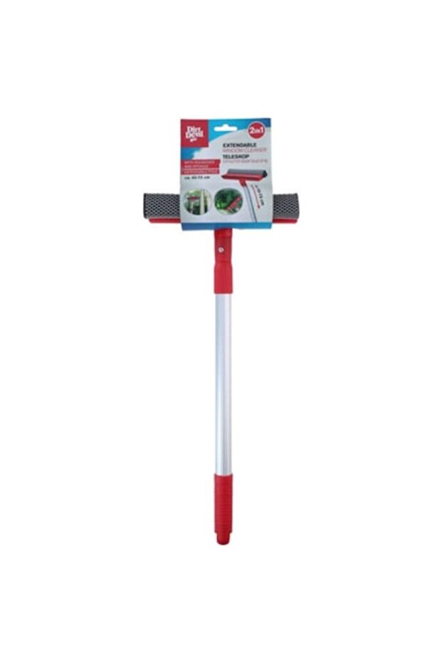 Window squeegee 2-in-1, Dirt Devil, telescopic handle 43-73 cm, red/gray - 1