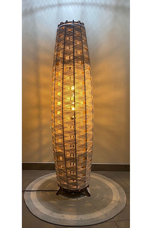 Bohem,Ahşap,Rustik,Modern,Doğal El Yapımı Lambader 125*32 - 4