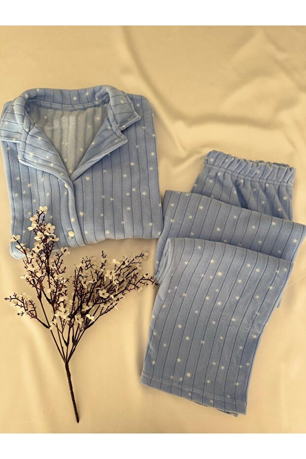 Star Polar Soft Thermal Pajama Set on Ron Blue