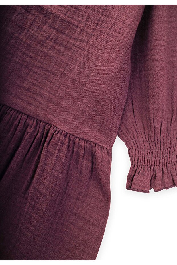 Elbise 2-10 Yaş Mürdüm - 4