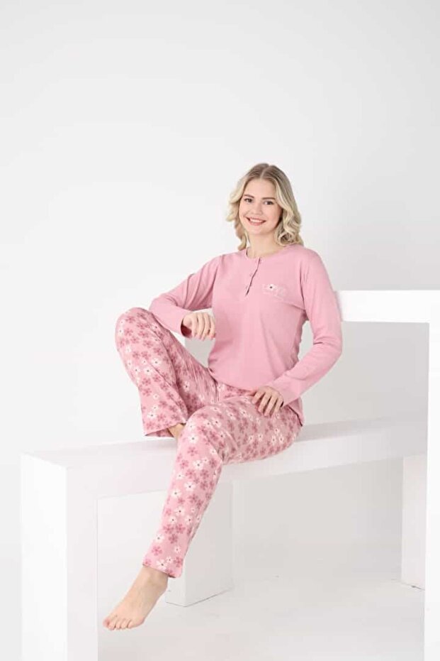 Floral Patterned Three Buttons - 2