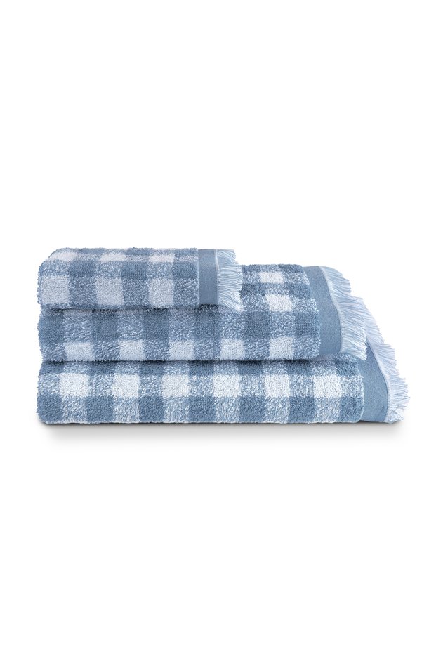 Gracia 100% cotton yarn dyed bath towel set of 3 70x140/40x70/30x30 indigo