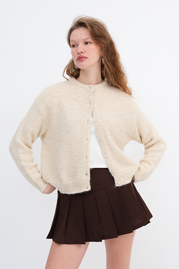 Düğmeli Triko Hırka H3473 - 1